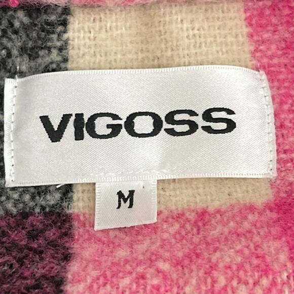 Vigoss Plaid Crop Shacket Jacket Pink Multi Women's Size Medium - Picture 13 of 15